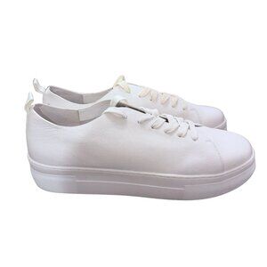 NEW Deltan Chloe Leather Platform Sneakers in White Sz. 11